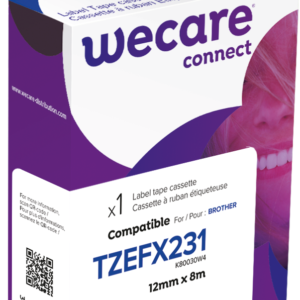K80030W4 Wecare Label Tape voor Brother TZE-FX231